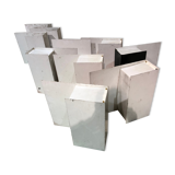 Series of 10 white laqué metal wall light 1960s