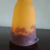 TULIP corolla - yellow-orange-brown marbled glass MULLER FRERES LUNEVILLE