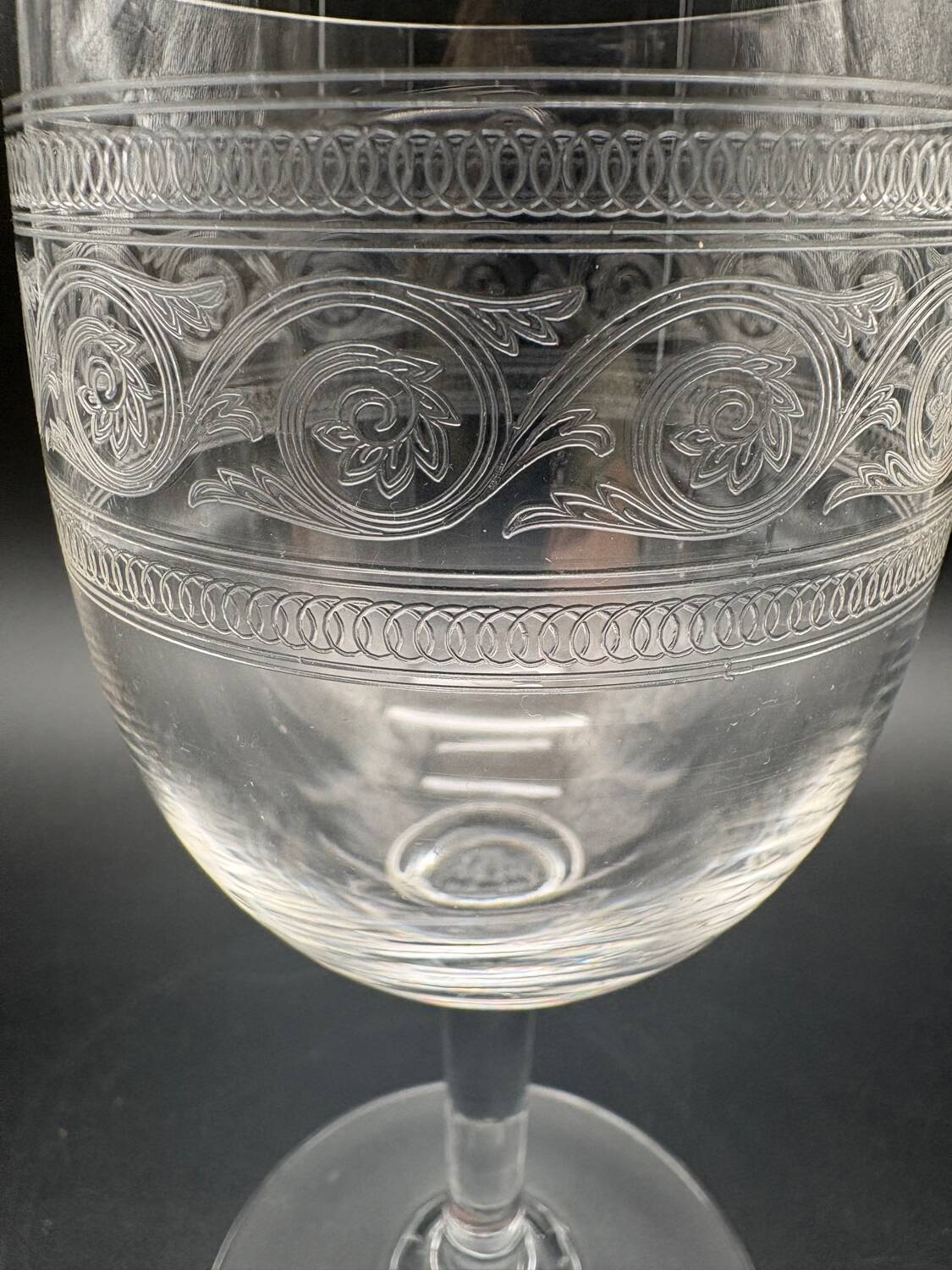Baccarat crystal glassware and decanter set, Athenian engraving