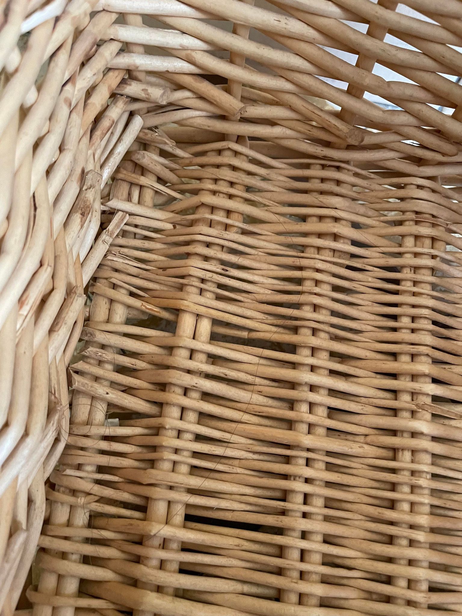 Light beige wicker basket