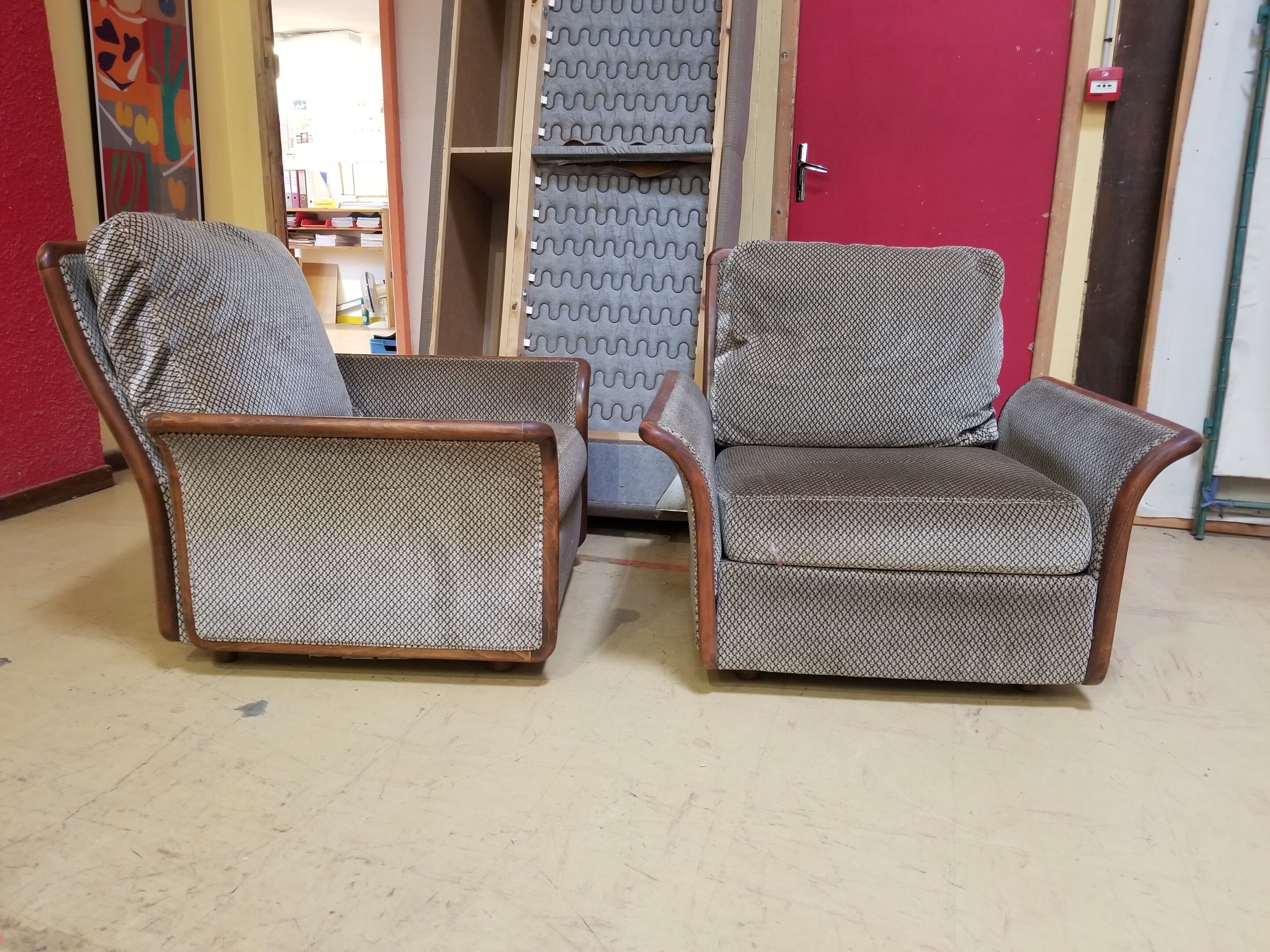 Paire de fauteuils ancien Burov de style Art Déco