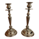 Pair of antique silver-plated candlesticks