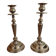 Pair of antique silver-plated candlesticks