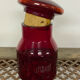 Red glass bottle