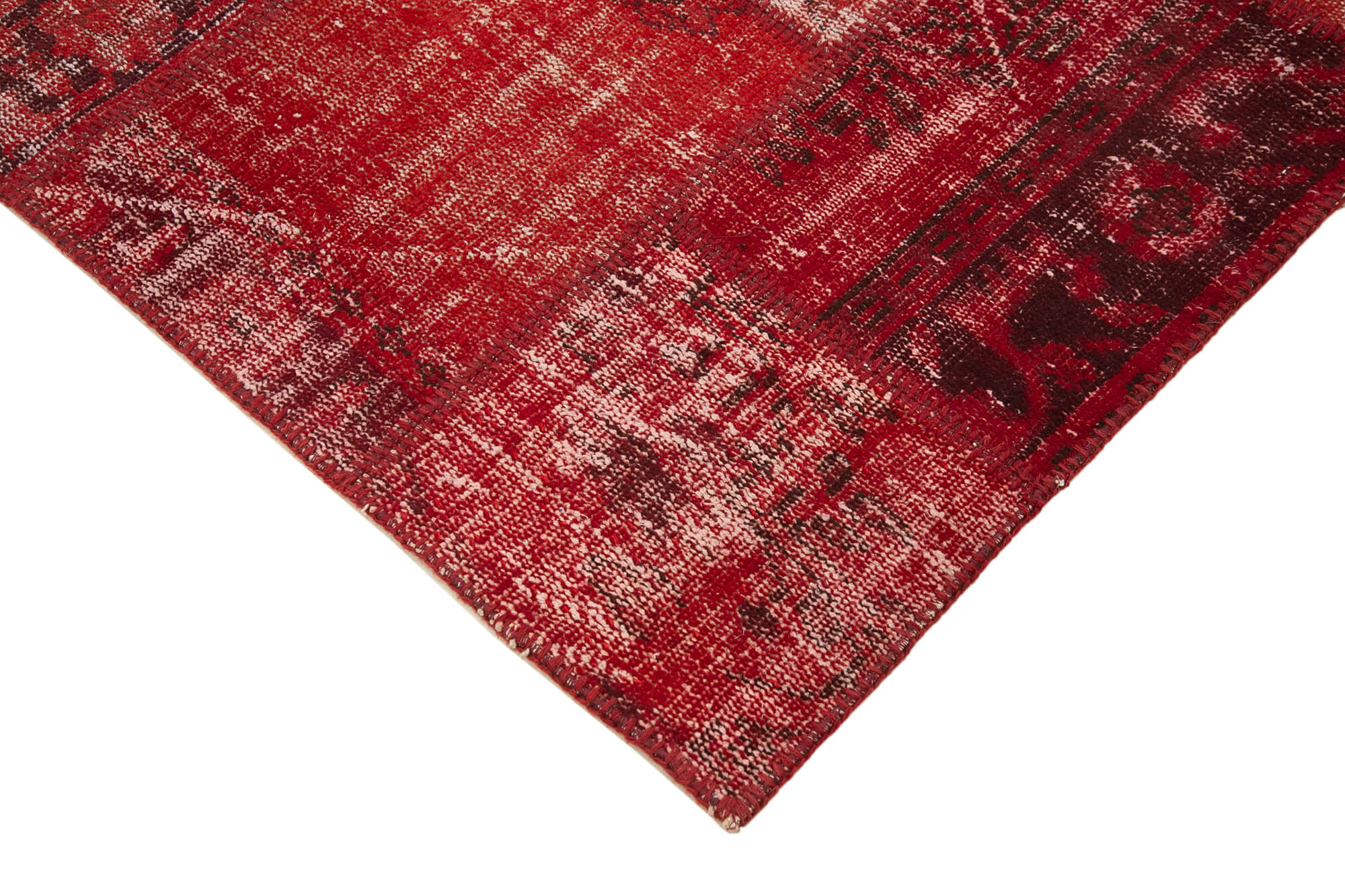 Handwoven Anatolian Contemporary 171 cm x 245 cm Red Patchwork Carpet