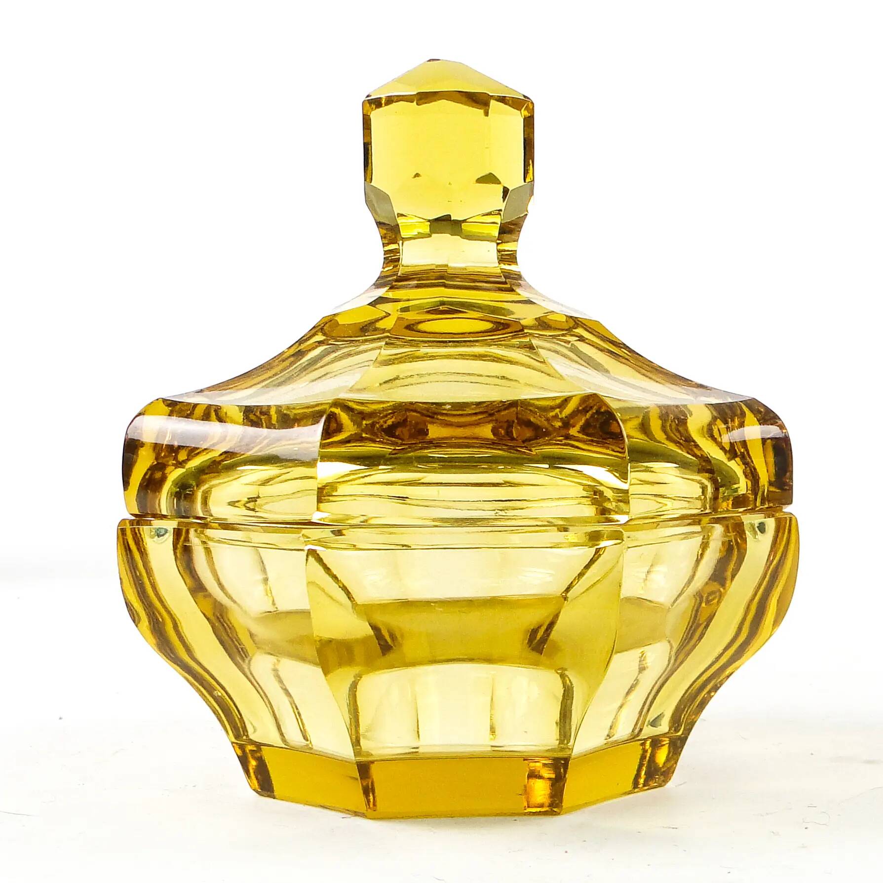 Art Deco bonbonniere, crystal, Moser, Czechoslovakia, 1930s