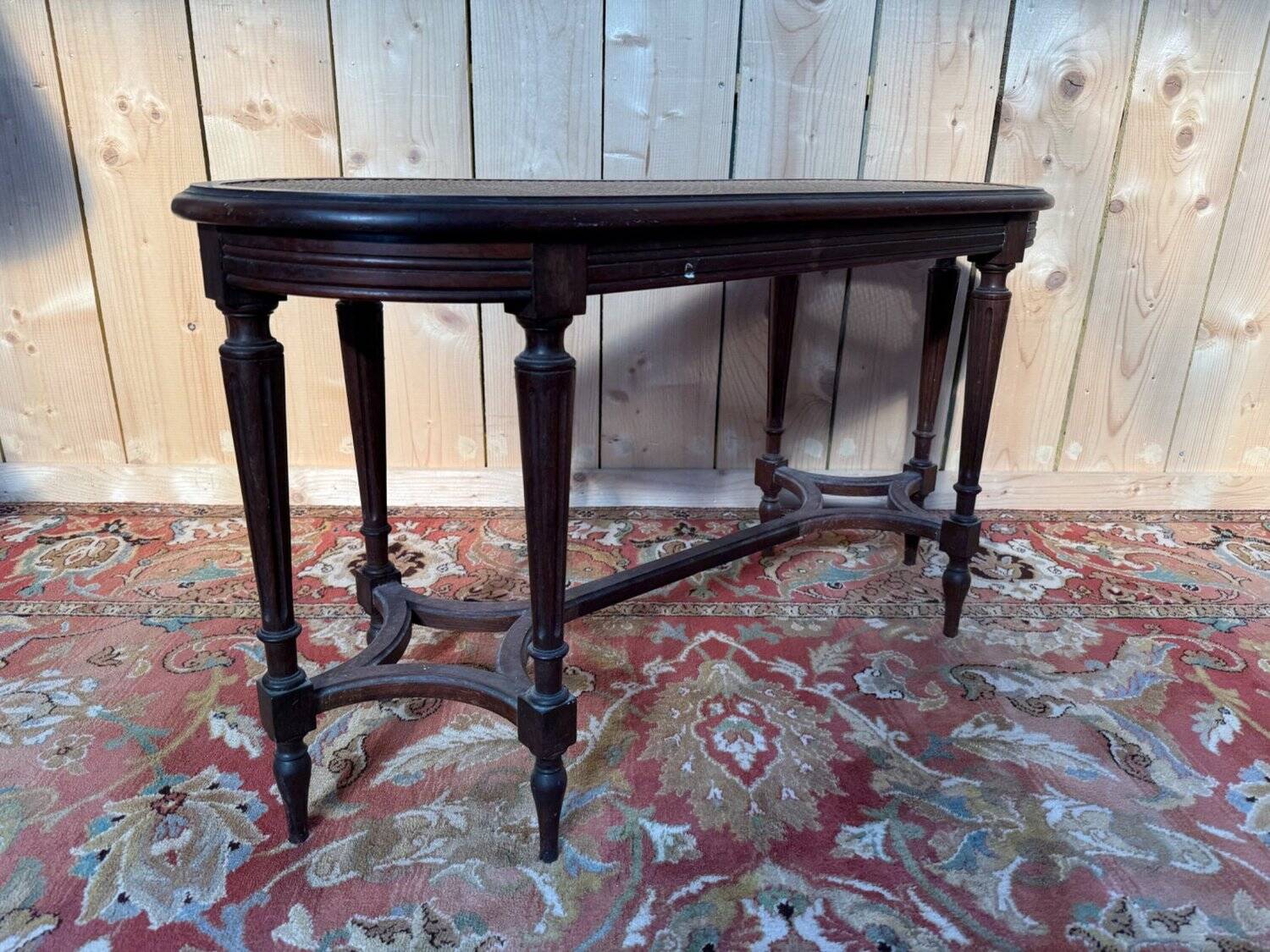 Piano bench – Louis XVI style – Six tapered legs – Caning