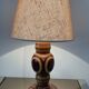 Vintage lamp in inlaid wood 60s-70s