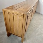 Large sideboard Regain in solid elm wood XXL 4 doors 70s