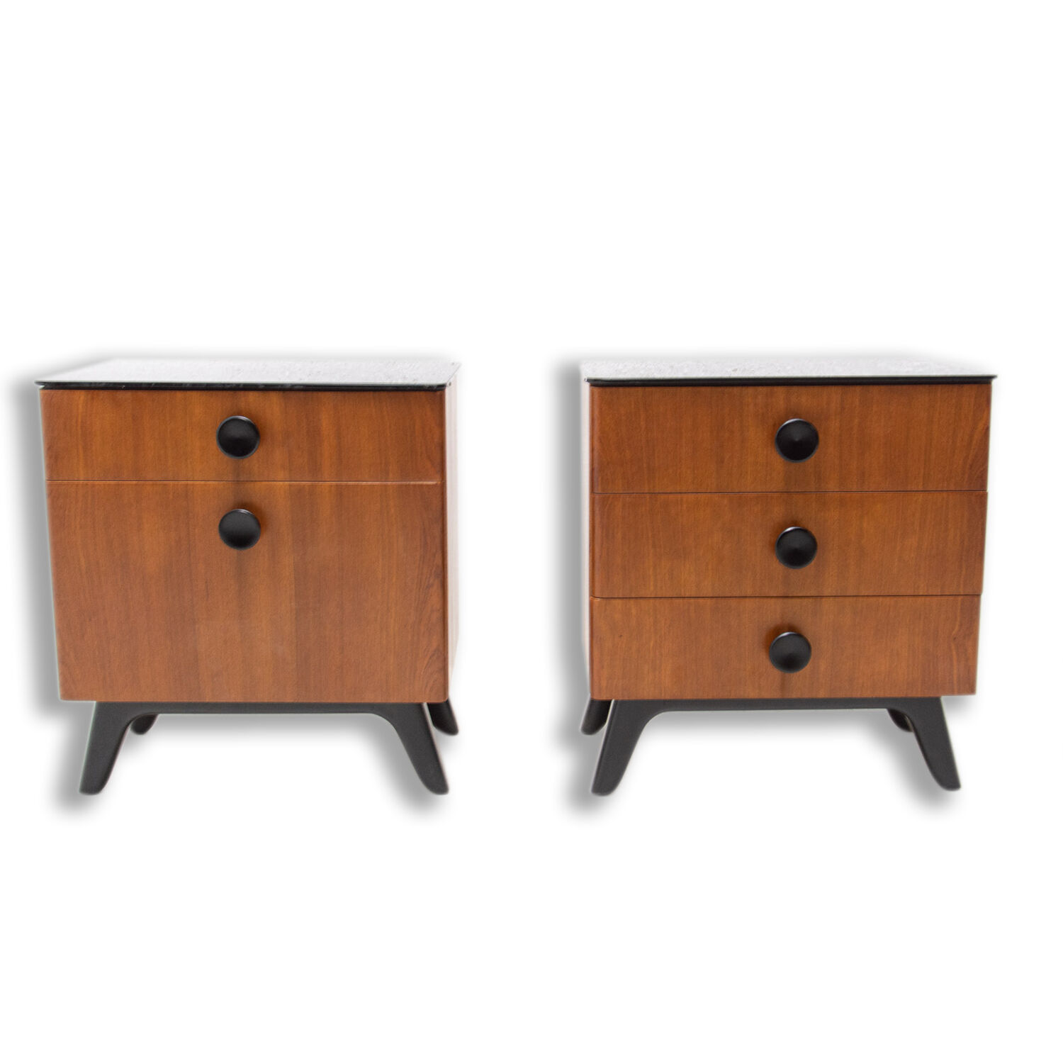 Paire de table de chevets par jindřich halabala pour úp závody, années 1950, tchécoslovaquie