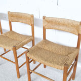 4 chairs Dordogne 60's Robert Sentou