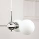 Vintage Italian Chrome and Opaline Sputnik Chandelier, 70s