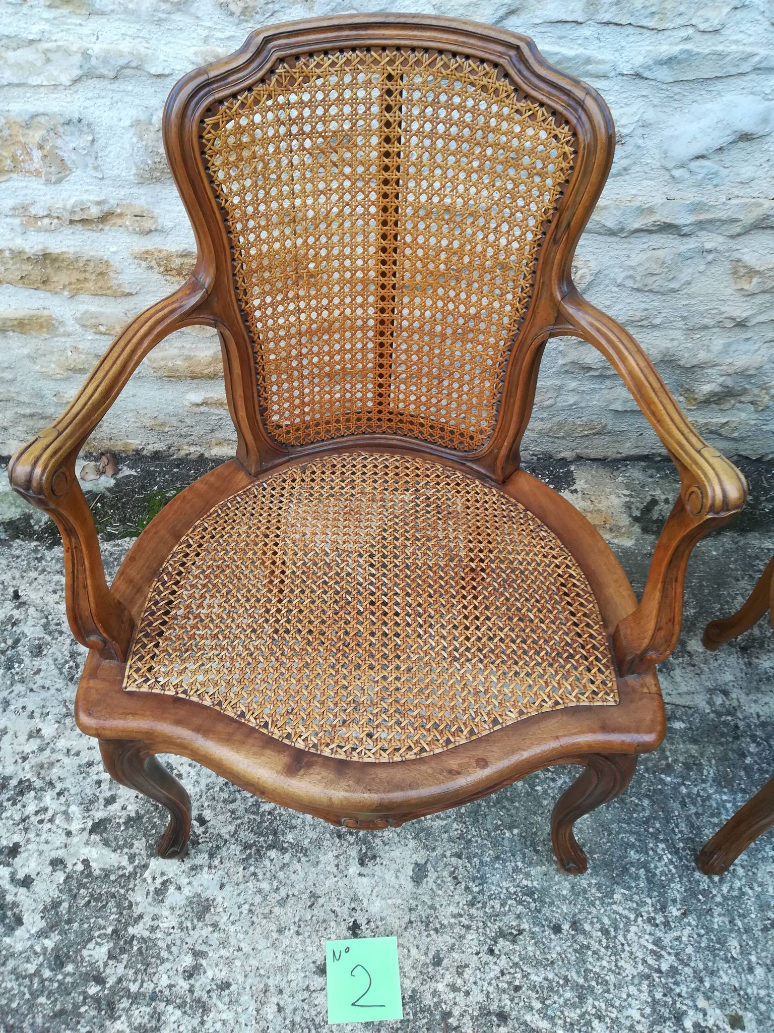 Caned armchairs in Louis XV style