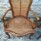 Fauteuils cannés de style Louis XV