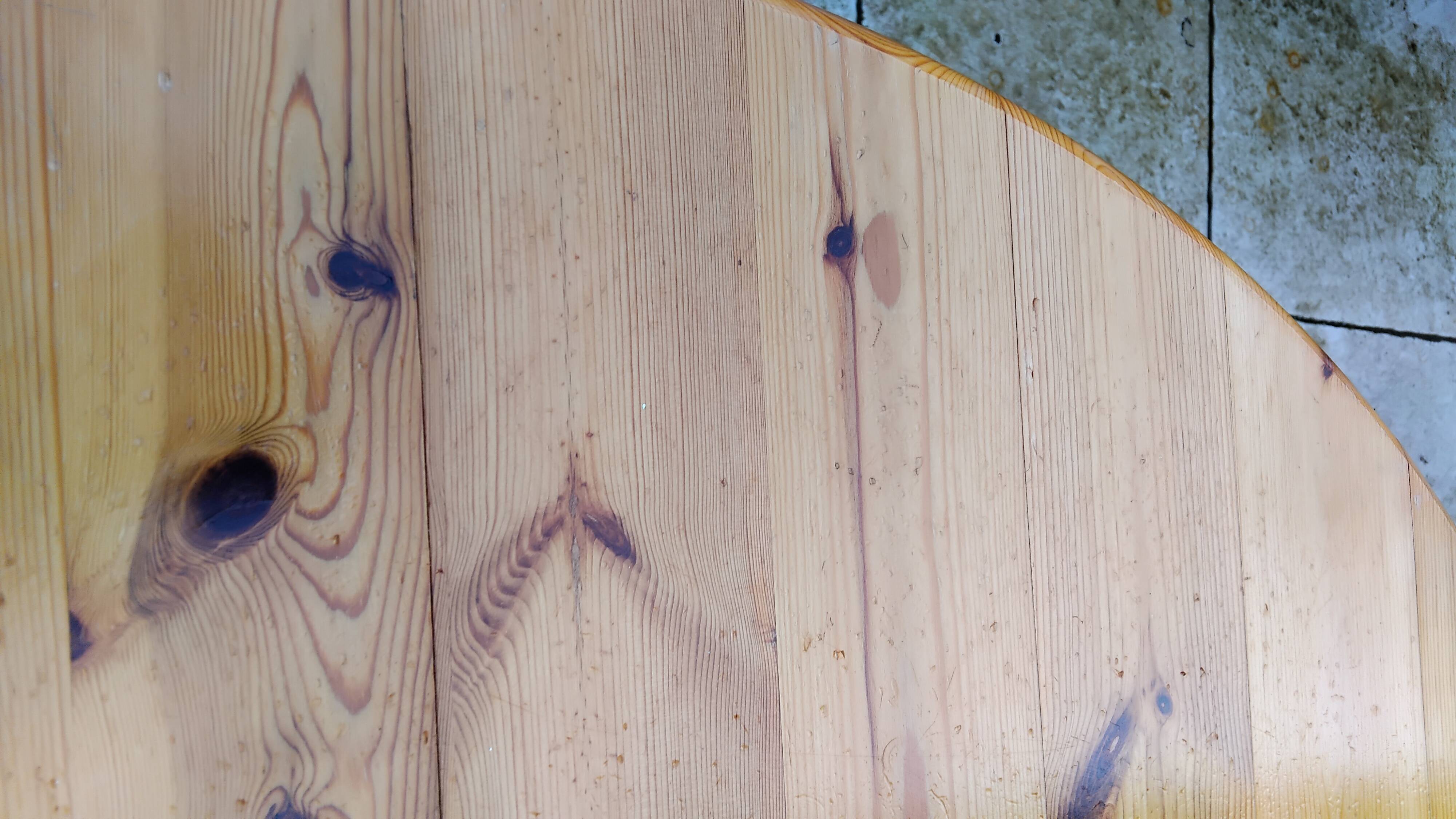 Vintage pine dining table from the 1970s in the style of Rainer Daumiller.