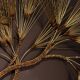 Large wall sculpture in the shape of a tree needle in brass by Curtis Jeré, mid-century modern.