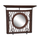 Rattan wall-mounted coat rack with mirror