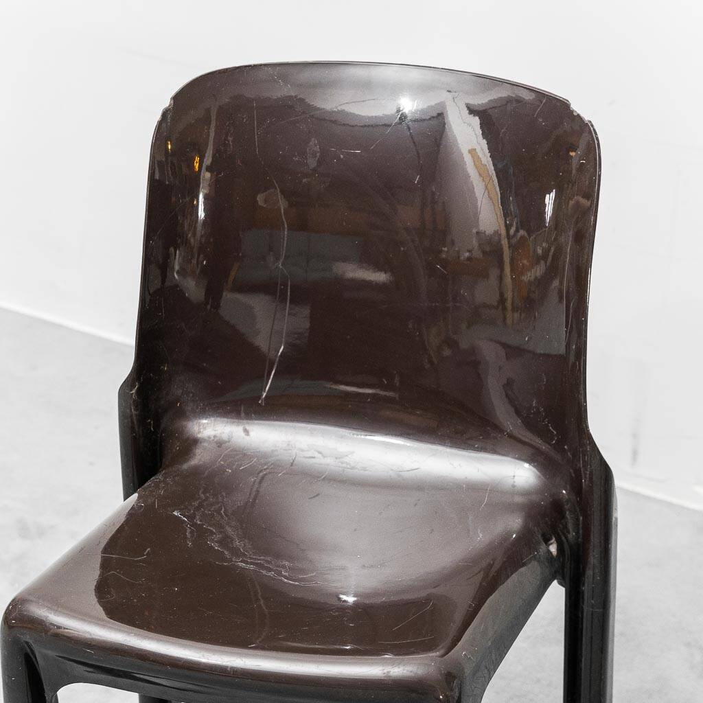 Pair of Selene chairs by Vico Magistretti for Artemide – iconic 1960s plastic design