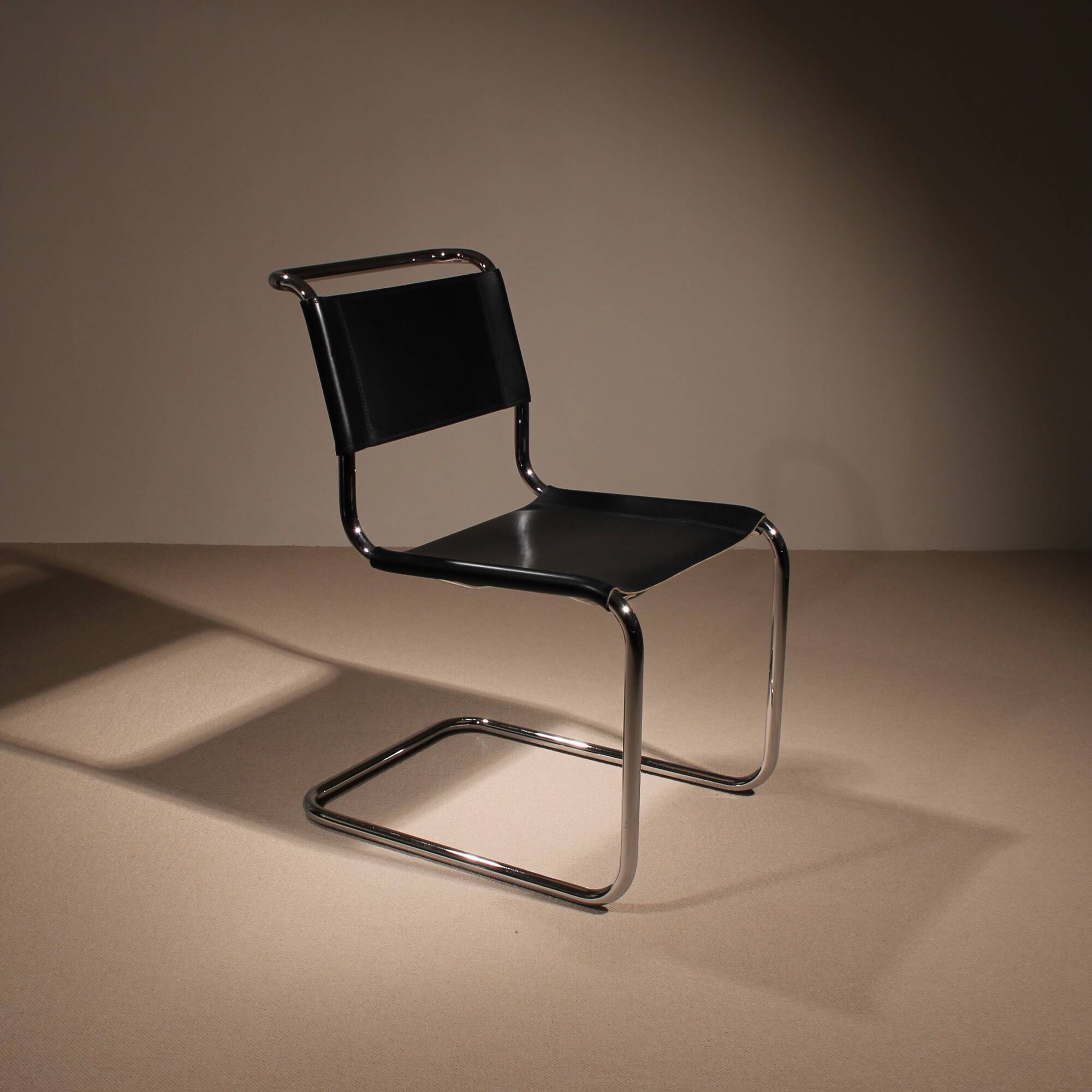 Cantilever Chair ‚S33‘ in Black Leather by Mart Stam for Thonet | Germany