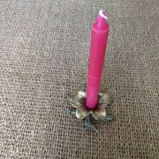 Bougeoir fleur en bronze doré