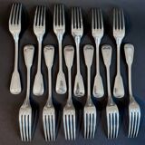 24-piece silver-plated metal cutlery set "Deettjean 190" and their box - Filet de Coeur model - Ref 11