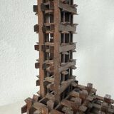 Crucifix sculpture Tramp Art 1900