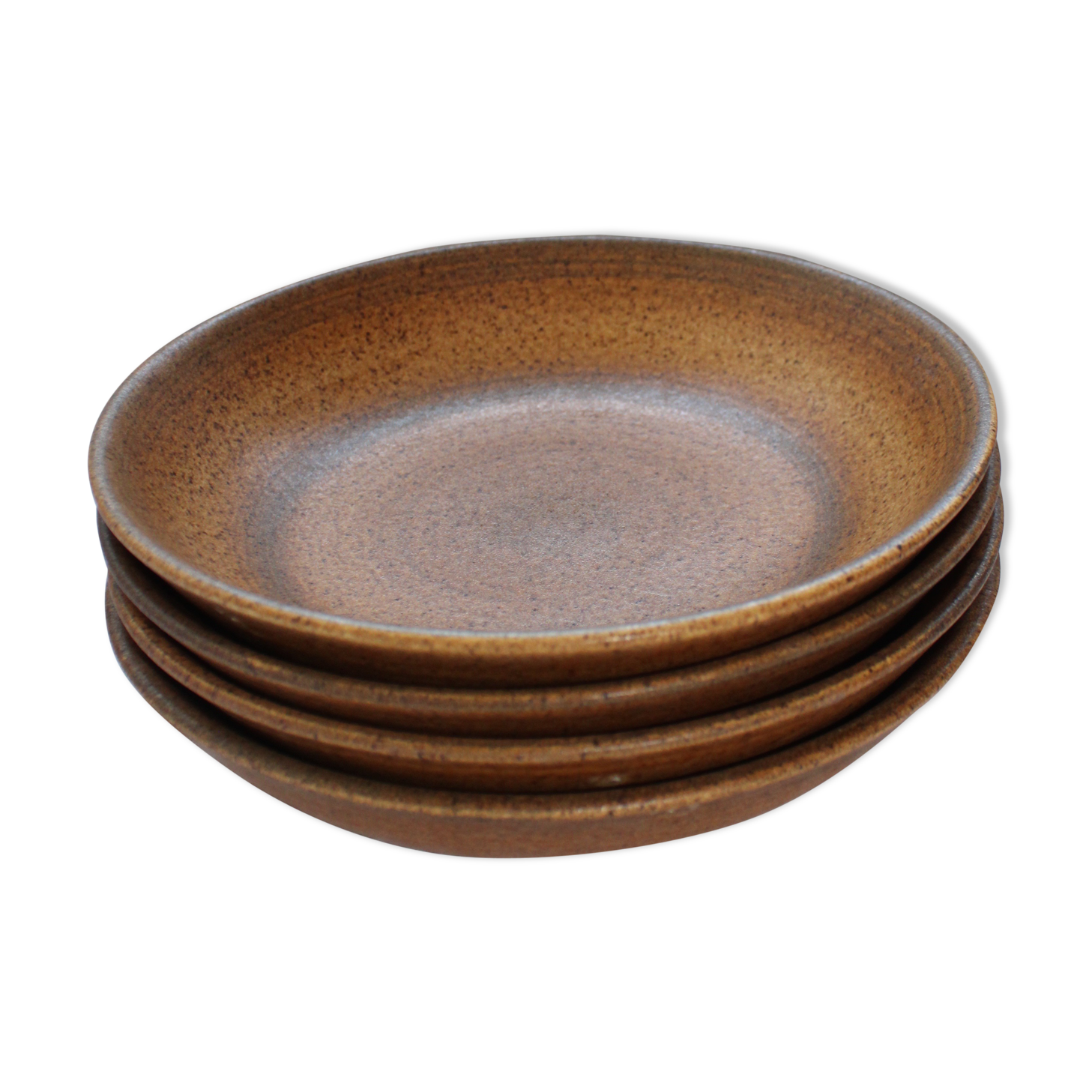 Set of 4 deep sandstone plates from Longchamp