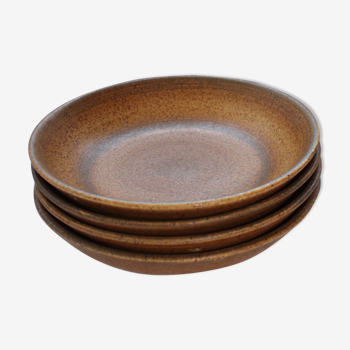 Set of 4 deep sandstone plates from Longchamp