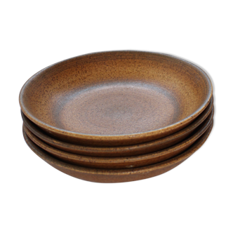 Set of 4 deep sandstone plates from Longchamp