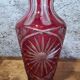 Bohème large crystal vase with red overlay, wheel-cut, Belle Époque.