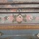 Antique blue hand-painted small Alpine wardrobe, circa 1810-20