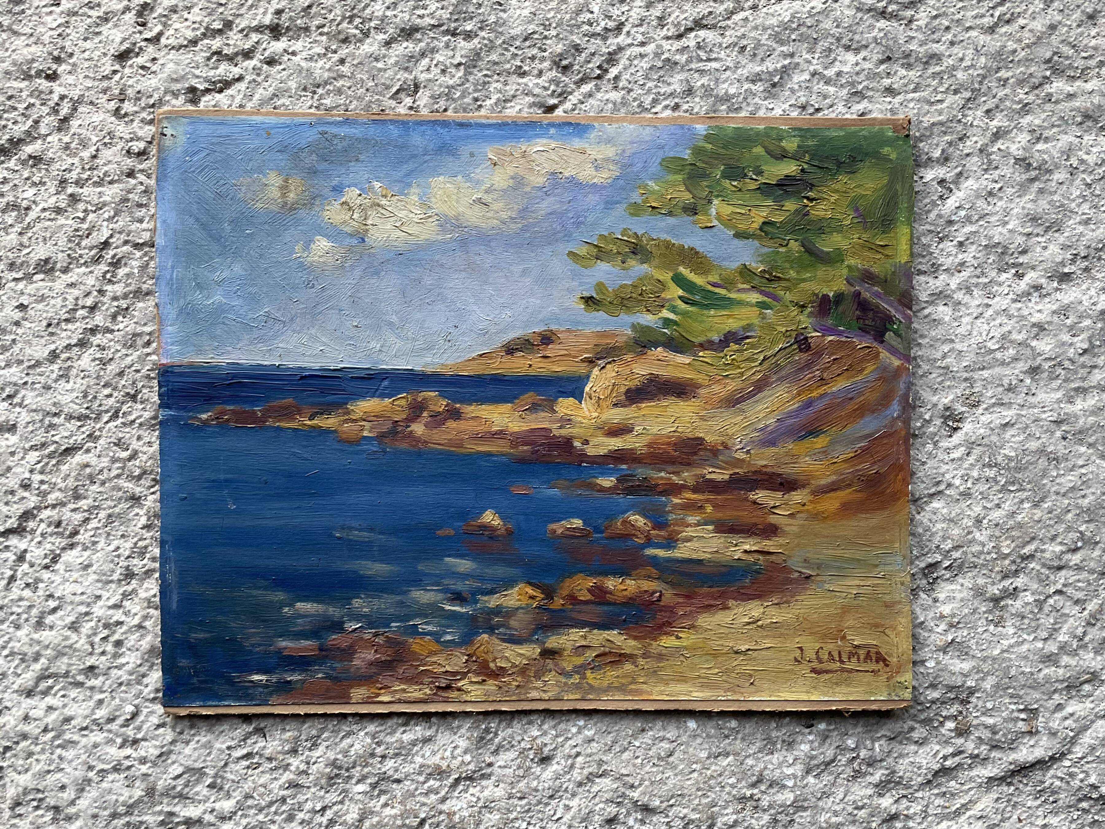 Old oil on cardboard signed