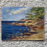 Old oil on cardboard signed