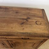 XiXth buffet in marquetry and elm magnifying glass