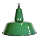Grande Lampe à Suspension Industrielle en Émail Vert, 1960s