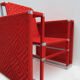 Fauteuil tissé en nylon rouge