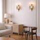 Pair of mirror wall lights in bronze - Maison Lucien Gau, Paris