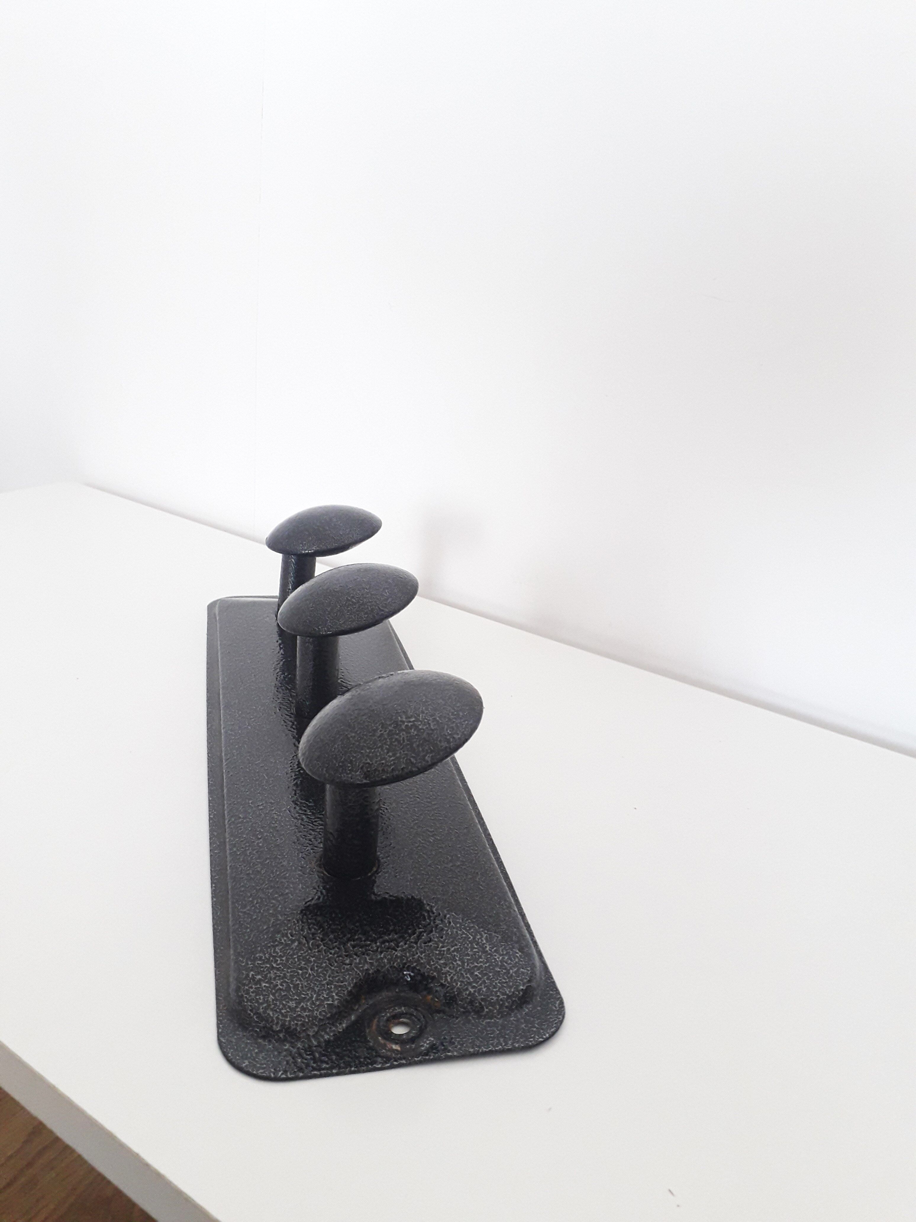 Wall coat rack -Genexco - 3 metal hooks - 1990