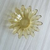 Vide poche en verre soufflé translucide jaune, cendrier.