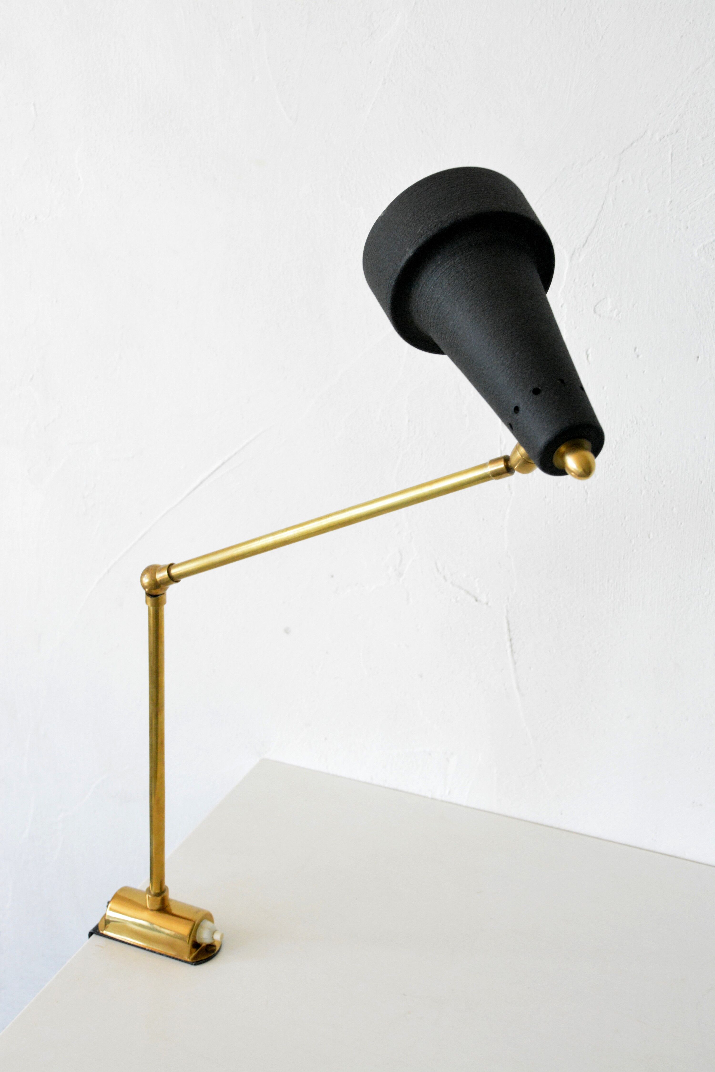 Italian desk clamp lamp 50s