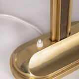 Lampe de table vintage années 1960 laiton doré et verre design italien