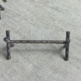 Six bamboo-patterned metal silver-plated knife rests.