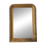 Louis Philippe Mirror 104x73 Wood and Gilded Stucco with Baroque Decor Late 19th Century