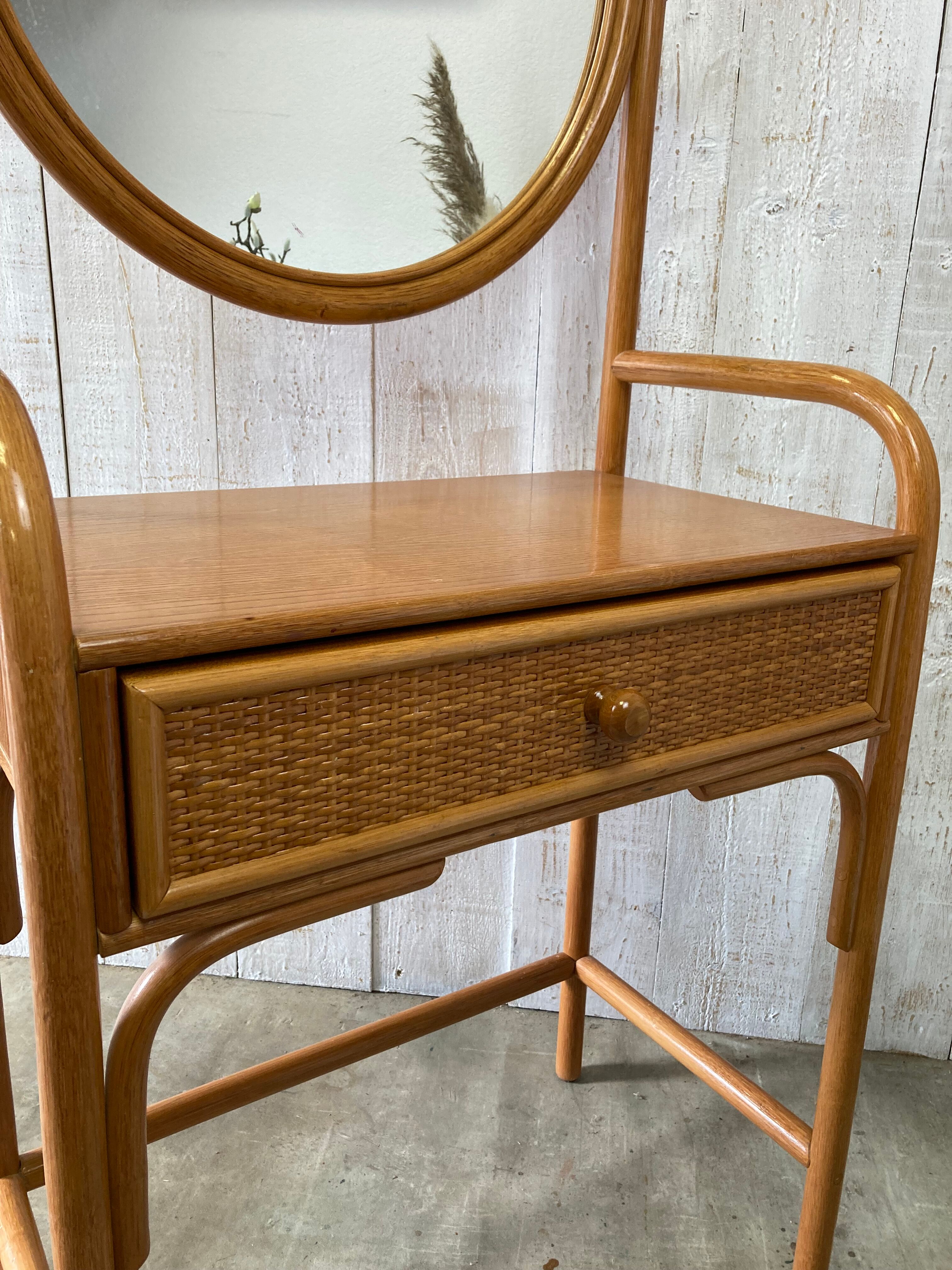 Vintage rattan dressing table
