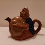 Théière singe en barbotine