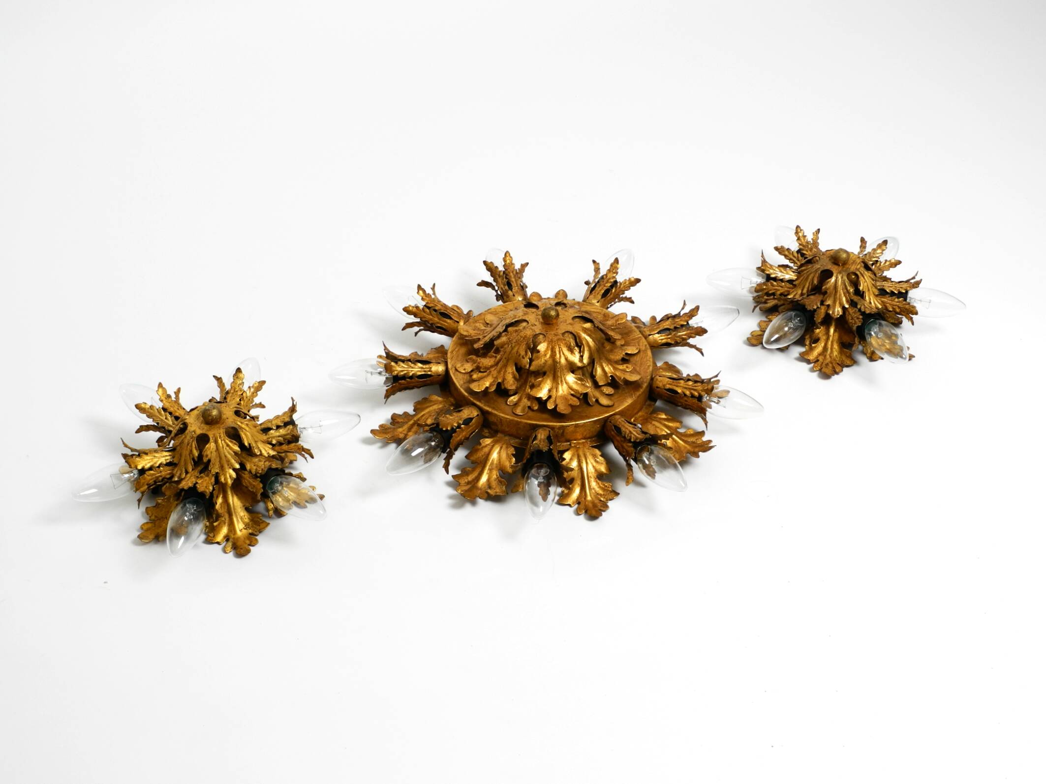 Set of three beautiful 1960s Italian ceiling or wall lamps by Banci Firenze
