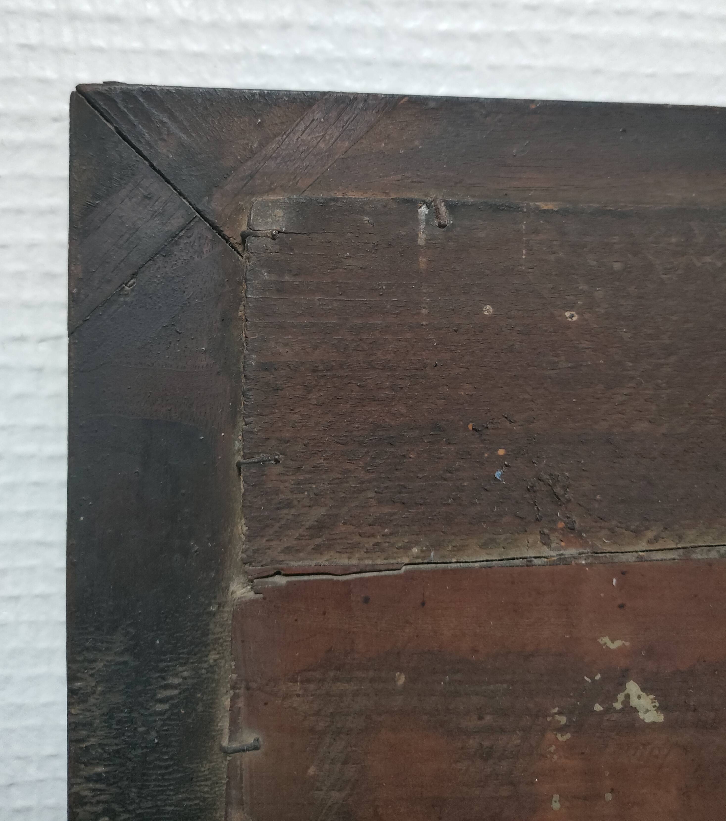 Solid wood mirror and patinated ice early twentieth century