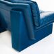 Vintage blue leather armchair and pouf by Nicoletti Salotti - Italy 80s