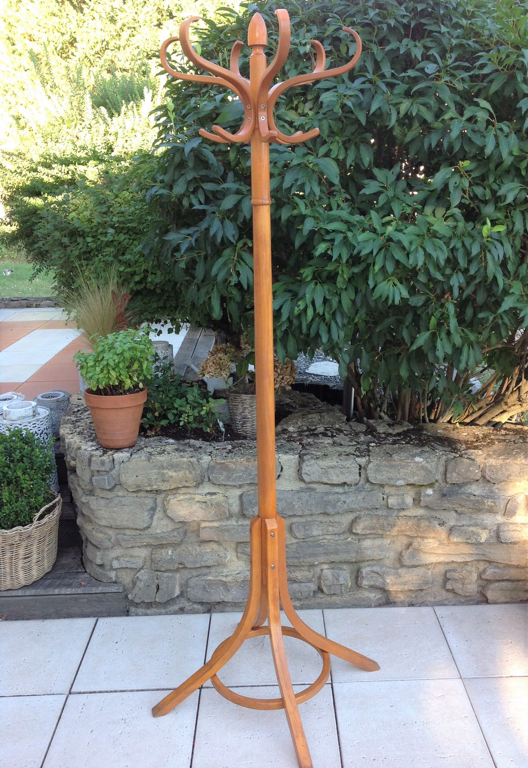 Coat rack with six heads in curved wood Baumann / vintage 50s-60s
