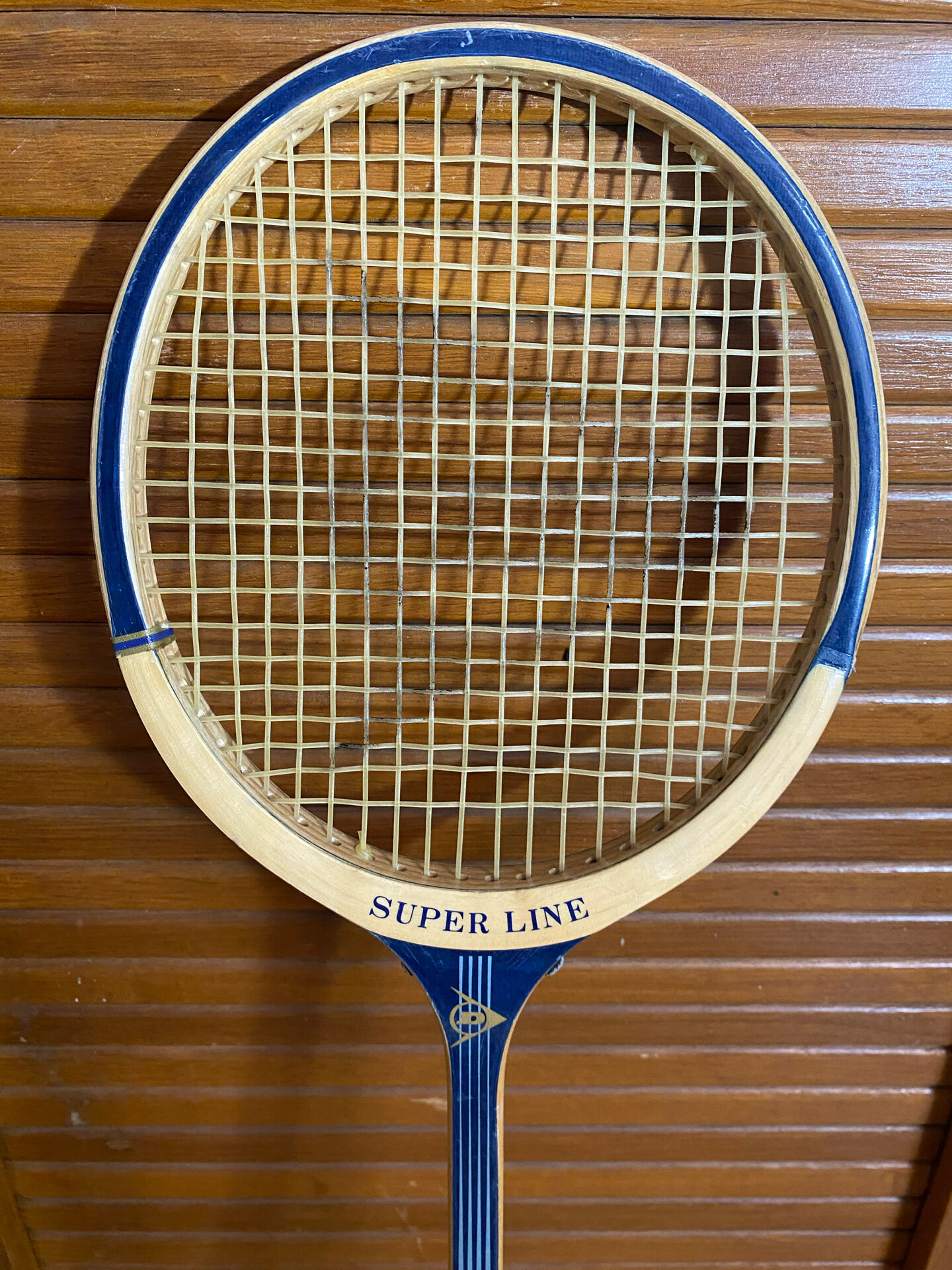 Vintage dunlop badminton racket wood + sports cover #e240
